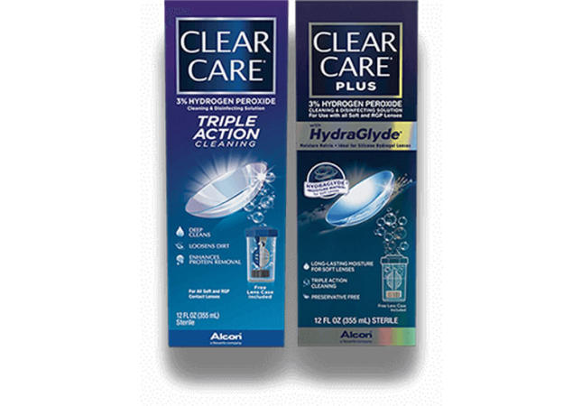 CLEAR CARE ® and  CLEAR CARE ® Plus contact lens cleaning solutions with hydrogen peroxide