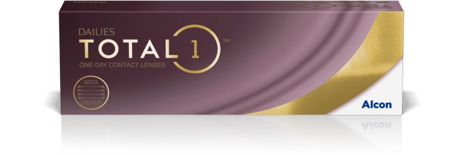 Dailies Total1 One-Day Contact Lenses product box by Alcon