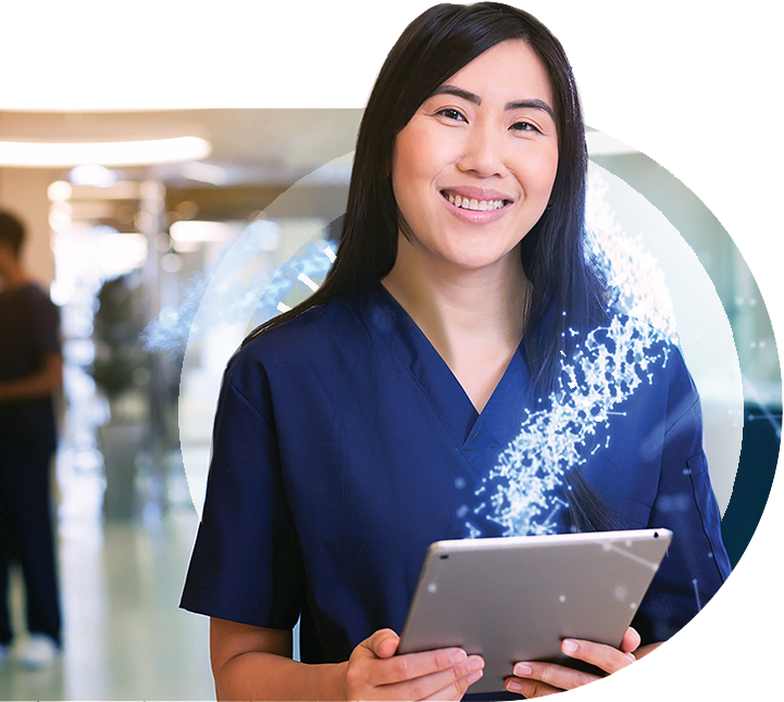 Female Physician holding a tablet