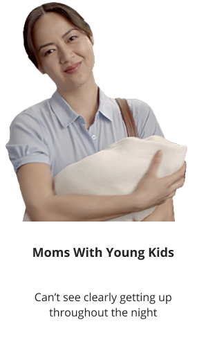 Mom with a young kid in her arms