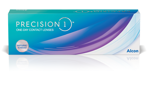 product box for Precision1 daily contact lenses by Alcon