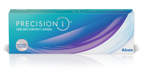 product box for Precision1 daily contact lenses by Alcon