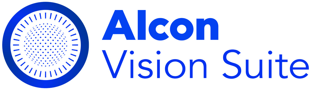 Two surgical professionals performing cataract surgery using Alcon equipment.