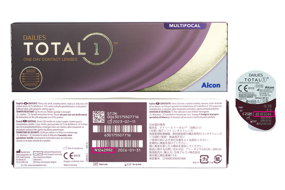 DT1 Lot Number Example