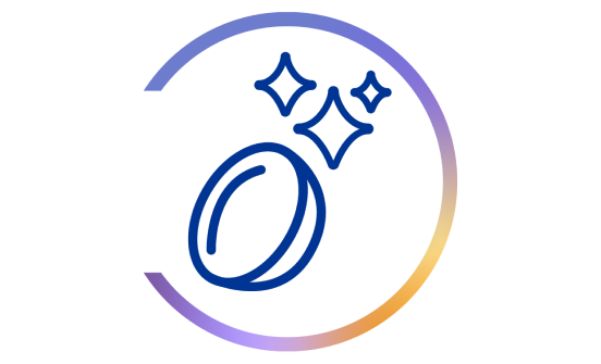 icon of contact lens with sparkles above