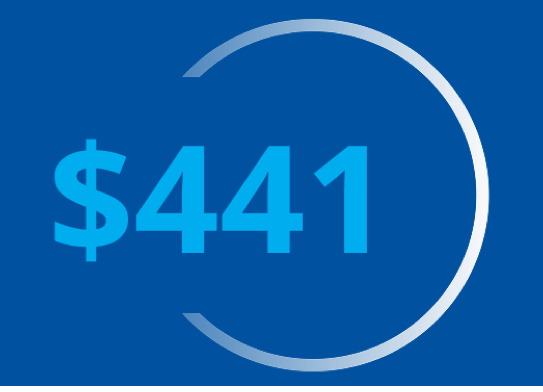 Graphic displaying "$441"