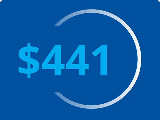 Graphic displaying "$441"
