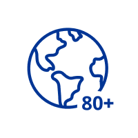 Blue Earth icon on a white circular background