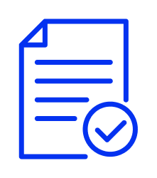 icon of a document with a checkmark, symbolizing approval, verification, or completion of documentation