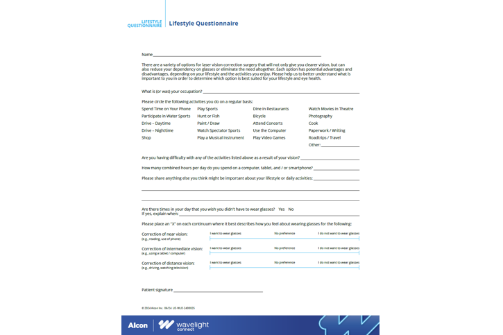 Lifestyle Questionnaire