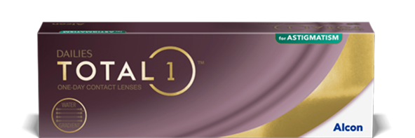 product box for Dailies Total1 for Astigmatism daily contact lenses by Alcon