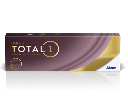 product boxes for Dailies Total1 sphere, Multifocal, and for Astigmatism daily contact lenses by Alcon