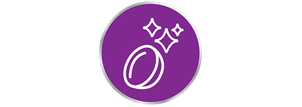 Icon of a sparkling contact lens