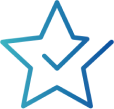 icon of a star with a checkmark in the middle