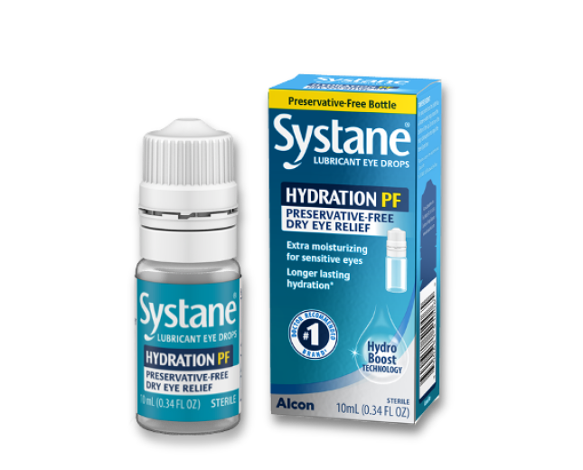 Systane Hydration Preservative-free multi-dose bottle and product box