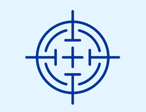 Circular target icon with crosshairs and curved segments