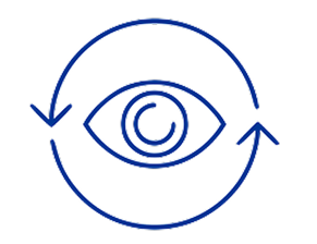 Icon of an eye inside a circular arrow loop