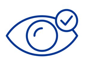 Icon of an eye with a checkmark