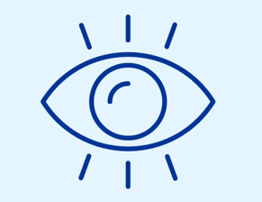 Eye icon with lines suggesting focus, clarity, or emphasis