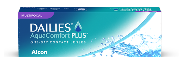 product box for Dailies AquaComfort Plus Multifocal daily contact lenses by Alcon