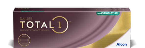 product box for Dailies Total1 for Astigmatism daily contact lenses by Alcon