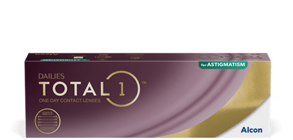 product box for Dailies Total1 for Astigmatism daily contact lenses by Alcon
